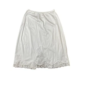 VINTAGE SHADOWLINE WOMEN'S WHITE SHORT SLIP TALL SZ M - Picture 1 of 3
