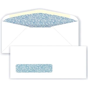 #10 Window Envelope, Blue Security Tint Inside, 24# White (4 1/8 x 9 1/2), 500PK - Picture 1 of 3