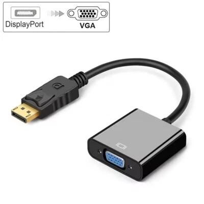 DisplayPort zu VGA Adapter DP Stecker auf VGA Buchse Konverter PC Mac Vergoldet - Bild 1 von 4