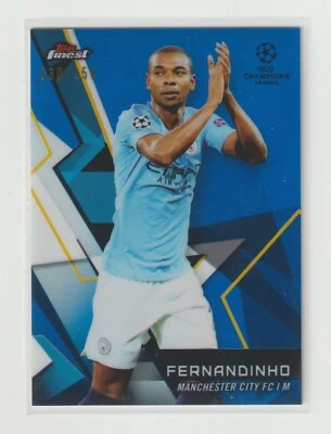2018-19 FINEST UEFA BLUE REFRACTOR 030/150 [ FERNANDINHO ] MANCHESTER CITY - Image 1 of 2