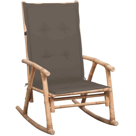 Rocking Chair with Cushion Bamboo Cover
