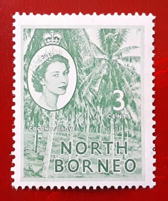 NORTH BORNEO Asia 1957 3c MH Coconut Grove Mi 296 Scott 263 VF/XF 6433 - Image 1 of 3