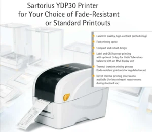 Stampante termica da laboratorio Sartorius YDP30 PLUS set carta e nastro standard - Foto 1 di 3