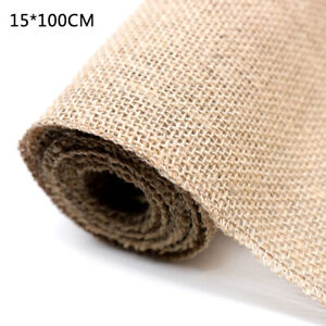 Vintage Burlap Hessian Table Runner Natural Jute Wedding Party Textiles Table  