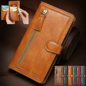 Zipper Magnetic Flip Leather Wallet Case Cover For iPhone 11 Pro XS Max XR 8 7 6 - Picture 1 of 45
