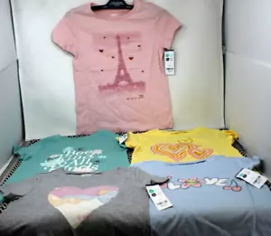 5X CARTER'S & OSHKOSH Multicolor Short Sleeve Graphic Print Tops NWT - Picture 1 of 6