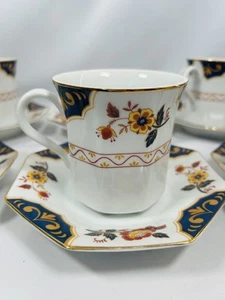Mikasa Far East Fine China 5 tazze e 6 piattini Giappone - Foto 1 di 10