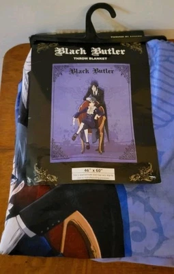 New Black Butler Blanket - Sebastian and Ciel Throw Fleece - 46”x60" Super Soft  - Image 1 of 4