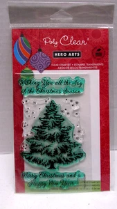 Hero Arts Poly Clear Merry Christmas Tree CL561 Craft Stamps preowned - Picture 1 of 2