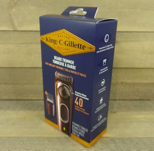 Gillette King C Beard Rechargeable Trimmer Set & 3 Combs Attachments NEW SEALED! - Picture 1 of 10