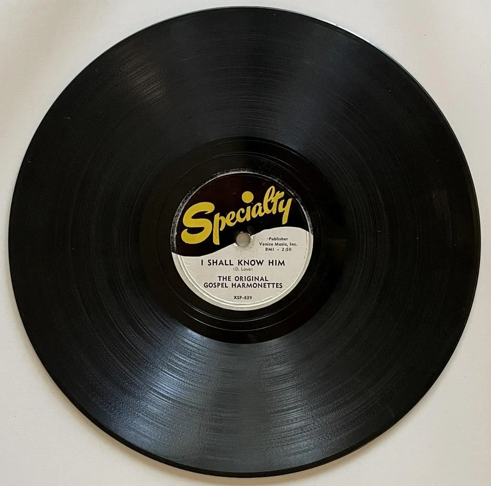 Original Gospel Harmonettes I Shall Know Him / On Time 78 rpm V Specialty 839 - Image 1 of 4