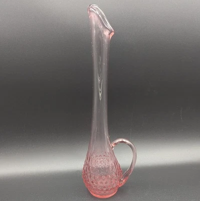 Kanawha Hobnail Swung Glass 14" Pitcher Vase - RARE Pink/Violet/Cranberry - VTG - Image 1 of 4