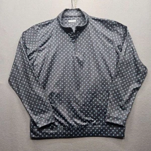 Fore Fathers Men's XL Black Blue S Pattern Lightweight Athletic 1/4 Zip Pullover - Picture 1 of 10