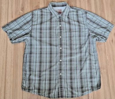 Camisa a Cuadros Canyon River Azul 100% Algodón Verde Para Hombre Talla M 38-40 Western  Foto 1 de 4