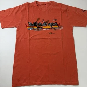 Vintage B Kilban Cat Crazy Shirt Canoe Tangerine Dyed Orange T-Shirt Medium - Picture 1 of 14