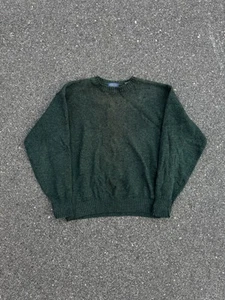 Vintage Pendleton Green Shetland 100% Virgin Wool Sweater, size XL - Picture 1 of 6
