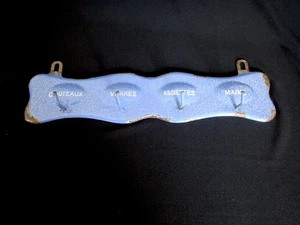Portasciugamani Vintage Ganci Francesi Blu Metallo Smaltato Cucina Smalto Smalto - Foto 1 di 5