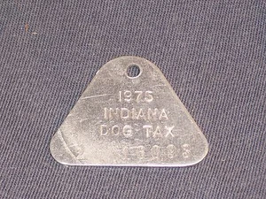 Vintage Dog Tax License Tag Indiana 1975  # 2   16093                    DS5 - Picture 1 of 1