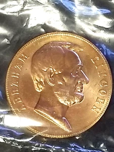 PRESIDENTIAL 1 5/16" BRONZE MEDAL - ABRAHAM LINCOLN INAUGURATION US MINT NEW - Picture 1 of 2