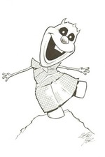 Olaf as Night King White Walker Original Sketch by Steve Kurth 11x17 FROZEN GoT