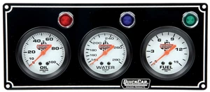 QuickCar 61-6712 Triple Gauge Panel Oil Pressure-Water Temp-Fuel Pressure Black - Picture 1 of 3
