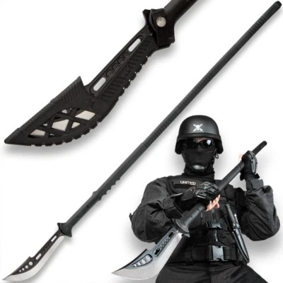 M48 Naginata Polearm | Black Oxide Finish | 10" Blade | 57 1/2" Overall Length - Image 1 of 4