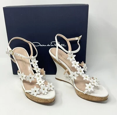 Sandalias de plataforma Oscar De La Renta Jumma blancas talla 9 muy buenas Foto 1 de 4