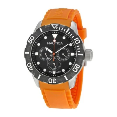Reloj para hombre NAUTICA NSR 101 multifunción esfera negra resina naranja N13646G Foto 1 de 4