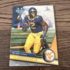 CJ Donaldson Jr 1st Rookie 2023 Bowman Chrome University Card #156 West Virginia