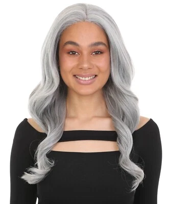 Волнистый парик 21 дюйм 4X4 завязанный вручную кружевной спереди, светло-серый-BLT-0106-049 - Изображение 1 из 4