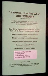 Narcotics Anonymous NA It Works How & Why Dictionary and Concordance clean Sober - Bild 1 von 6