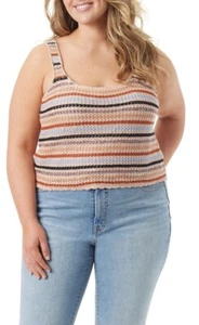 Jessica Simpson Crocheted Tank Woman’s Size 4x Plus - Adobe Stripe Combo - NWT - Picture 1 of 3