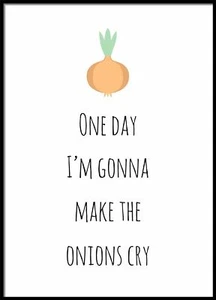 One Day I'm Gonna Make The Onions Cry, citas de pared de cocina, obras de arte geométricas - Imagen 1 de 11