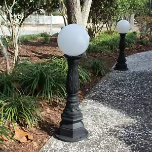 The York Walkway Pole Post Light With Round Globe - Picture 1 of 4