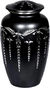 Engraved Cremation Urn for Human Ashes Adult Funeral Urn Handcrafted Black URNS - Picture 1 of 3