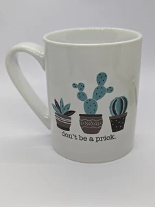 10 Strawberry Street 'Don't be a Prick' 16oz Ceramic Coffee Mug w/Cactus Plants - Picture 1 of 10