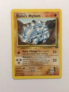 Pokemon Card Gym Challenge Blaine's Rhyhorn 65/132 Light Played - Picture 1 of 3