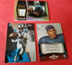 CAM NEWTON 2011 TOPPS Rookie CARD + SELECT PRIZM  REFRACTOR JERSEY #d Patriots - Picture 1 of 8