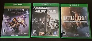 Bundle Of 3 Xbox One Games Battlefield 1, Tom Clancy's, & Destiny