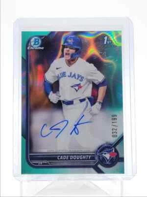 CADE DOUGHTY 2022 BOWMAN CHROME DRAFT 1ST AQUA LAVA AUTO 032/199 - Image 1 of 2