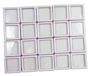 Gem Display Box Storage 4x4cm.White Glass Gemstone Gem Display Box Free Shipping - Picture 1 of 2