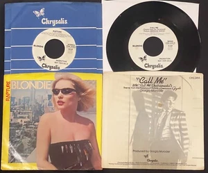 2 BLONDIE 7" PROMO Call Me & Rapture with factory & picture sleeve both play NM - Picture 1 of 11
