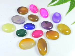 18-26MM Multi Color Onyx Oval Cabochon Loose Gemstone 15Pcs Lot 275Cts. g845 - Imagen 1 de 9