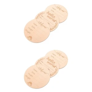 Set of 2 Namensschild Willkommen Aufkleber Platte Neugeboren - Bild 1 von 12