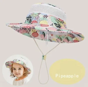 Boys and Girls Sun Hat. Drawstring Cute Casual Breathable For 3-8 Years Old - Picture 1 of 2