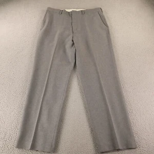 VTG Hopsack Pants Mens 36 Gray Heather Dacron Polyester Slacks 36x30 - Picture 1 of 12