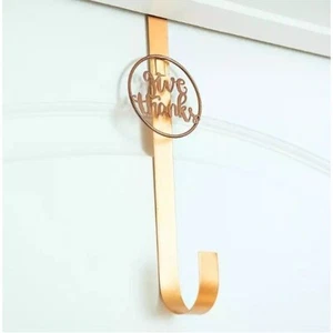 Give Thanks Wreath Hanger Over Door Holder Autumn Fall Thanksgiving Decor NWT - Picture 1 of 10