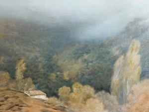 J. VANCELLS. VALLÉE BRUMEUSE. HUILE SUR TOILE, SIGNÉE. ESPAGNE. XIX-XX - Picture 1 of 1
