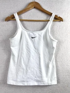 Camiseta sin mangas Nike Sportswear Essential para mujer M blanca negra Swoosh nueva sin etiquetas Y2K 90’s - Imagen 1 de 9