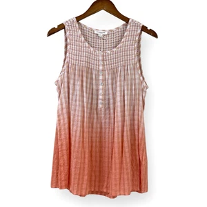 Strand Lunch Lounge Baumwolle Koralle Ombré Ärmellose Bluse Tunika Tank Top Gr. M - Bild 1 von 8